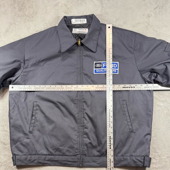 NWT By Aramark Ford Full Zip Work Jacket Gray Size XL Clean - Picture 3 of 5